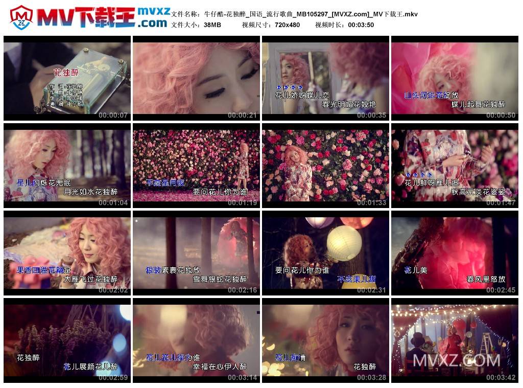 牛仔酷-花独醉_国语_流行歌曲_MB105297